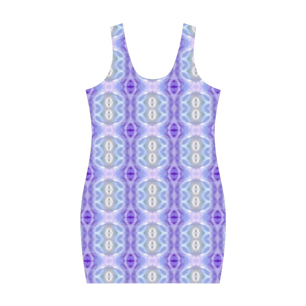 Light Blue Purple White Girly Pattern Medea Vest Dress (Model D06)