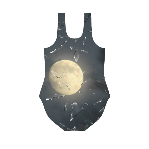 Shattered Moon by Martina Webster Vest One Piece Swimsuit (Model S04)