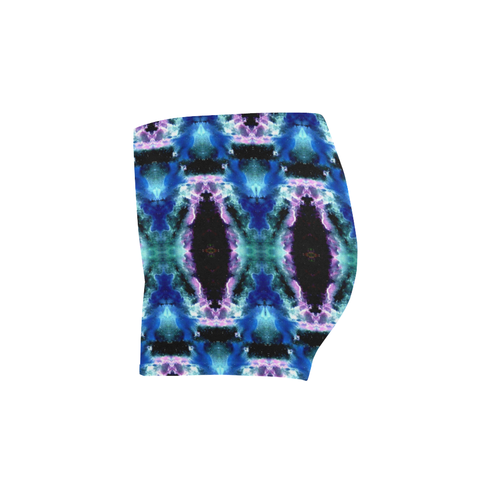Blue, Light Blue, Metallic Diamond Pattern Briseis Skinny Shorts (Model L04)