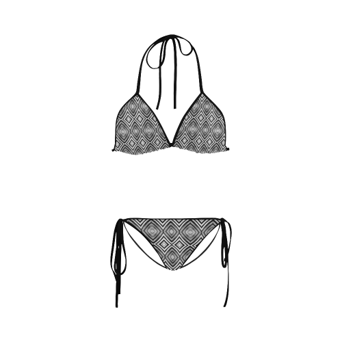 black and white diamond pattern Custom Bikini Swimsuit