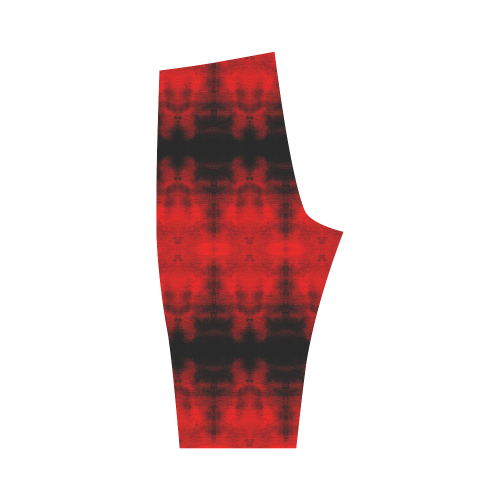 Red Black Gothic Pattern Hestia Cropped Leggings (Model L03)