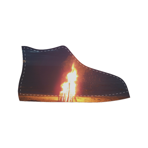 Beach Bonfire Blazing Men’s Classic High Top Canvas Shoes (Model 017)