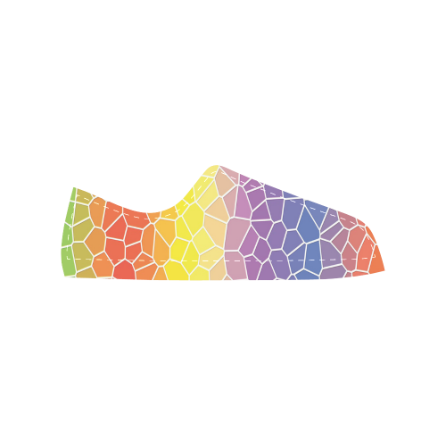 Mosaic Rainbow Men's Classic Canvas Shoes/Large Size (Model 018)