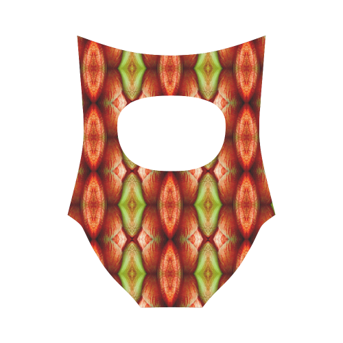 Melons Pattern Abstract Strap Swimsuit ( Model S05)
