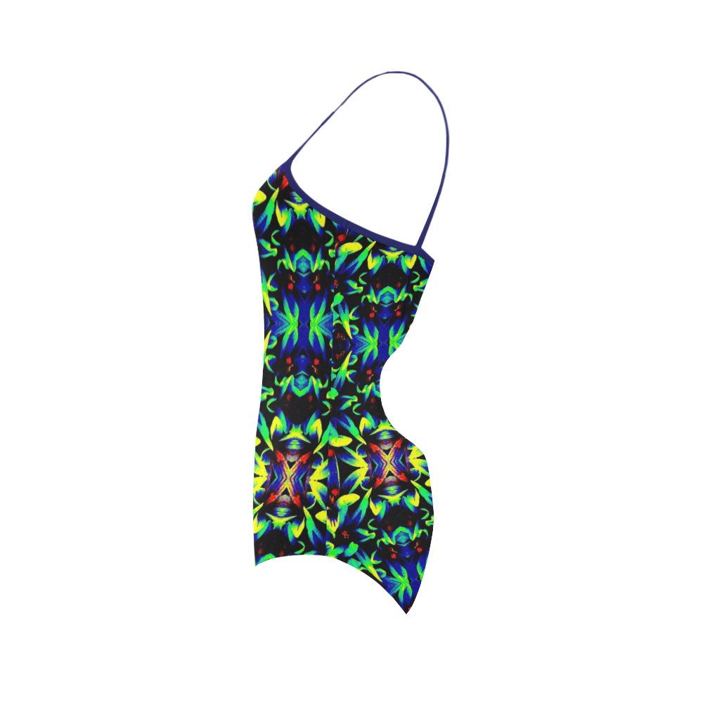 Cool Green Blue Yellow Design Strap Swimsuit ( Model S05)