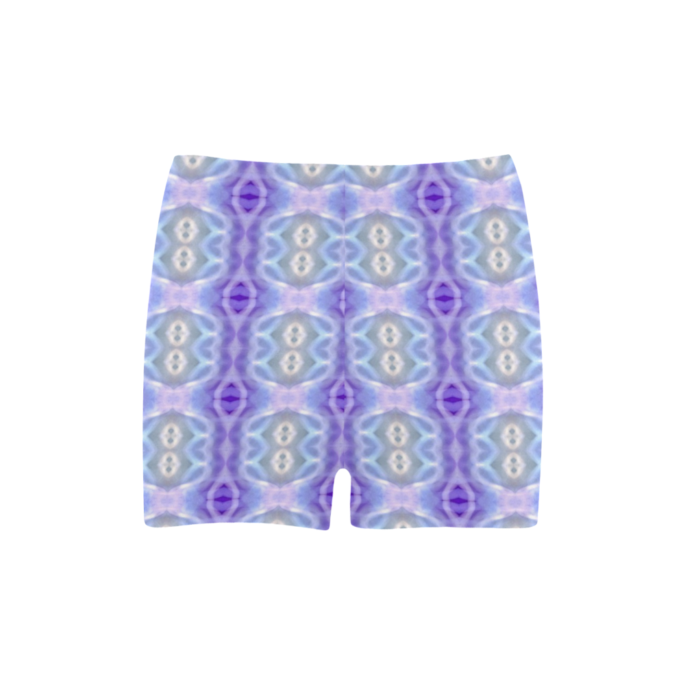 Light Blue Purple White Girly Pattern Briseis Skinny Shorts (Model L04)