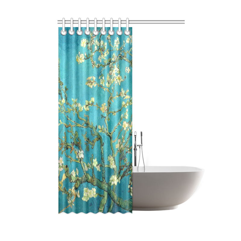 Vincent Van Gogh Blossoming Almond Tree Floral Art Shower Curtain 48"x72"