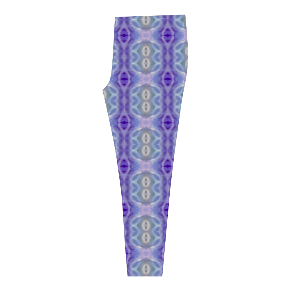 Light Blue Purple White Girly Pattern Cassandra Women's Leggings (Model L01)