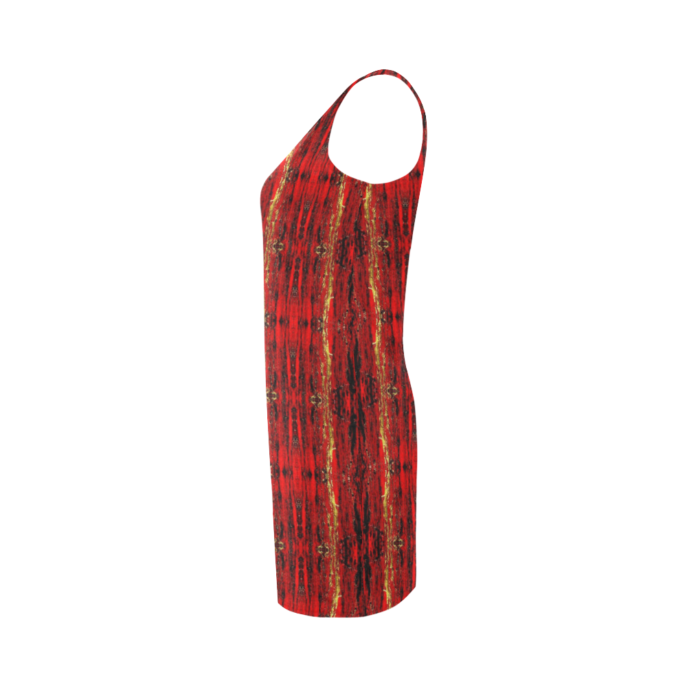 Red Gold, Old Oriental Pattern Medea Vest Dress (Model D06)