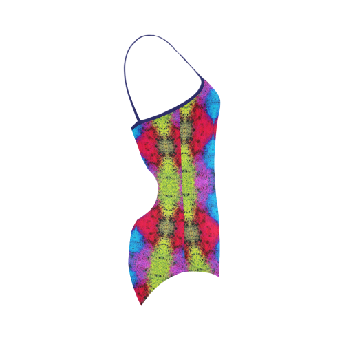 Colorful Painting Goa Pattern Strap Swimsuit ( Model S05)