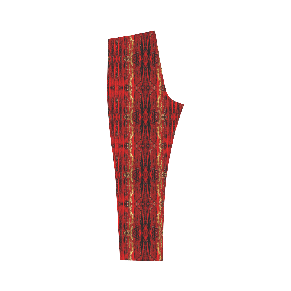 Red Gold, Old Oriental Pattern Capri Legging (Model L02)