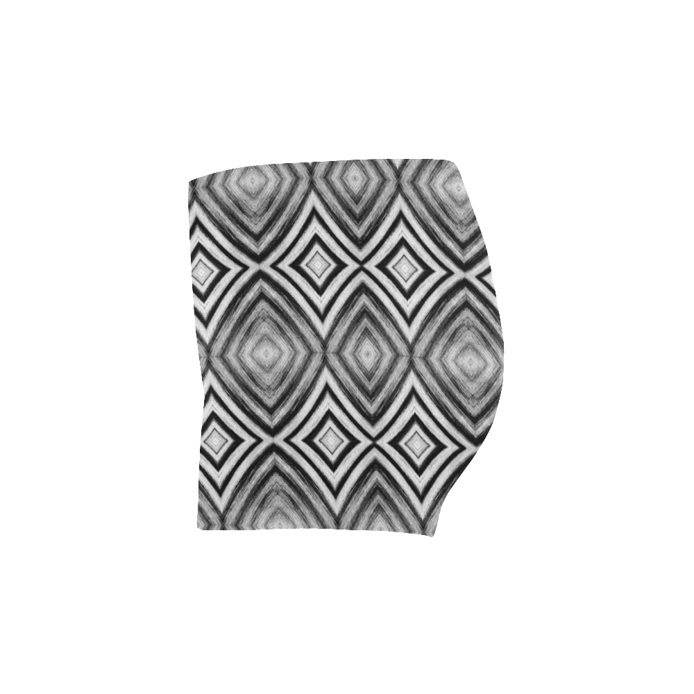 black and white diamond pattern Briseis Skinny Shorts (Model L04)