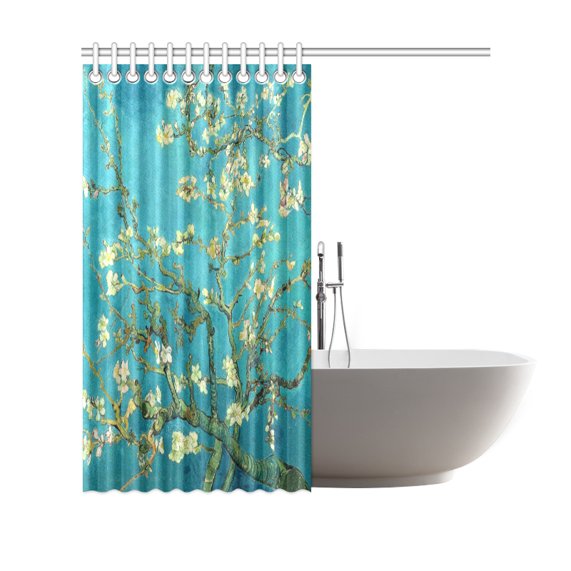 Vincent Van Gogh Blossoming Almond Tree Floral Art Shower Curtain 69"x70"