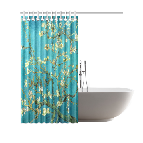 Vincent Van Gogh Blossoming Almond Tree Floral Art Shower Curtain 69"x70"