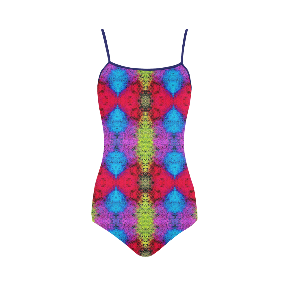 Colorful Painting Goa Pattern Strap Swimsuit ( Model S05)