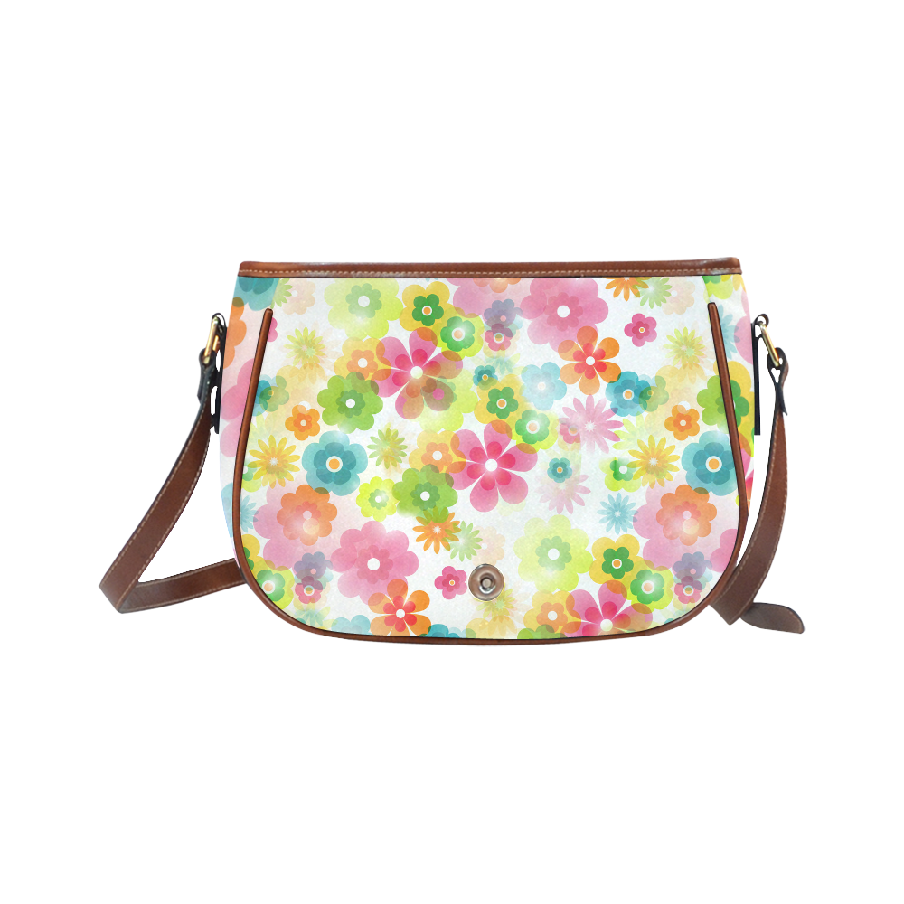 Flowers In A Dream Saddle Bag/Small (Model 1649) Full Customization