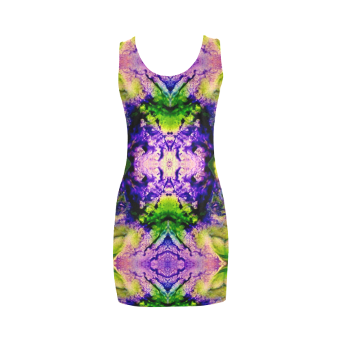 Green,Purple Yellow ,Goa Pattern Medea Vest Dress (Model D06)