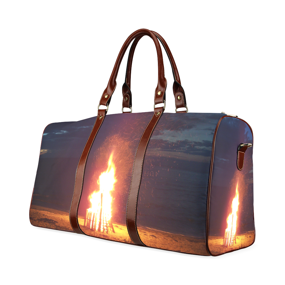 Beach Bonfire Blazing Waterproof Travel Bag/Large (Model 1639)