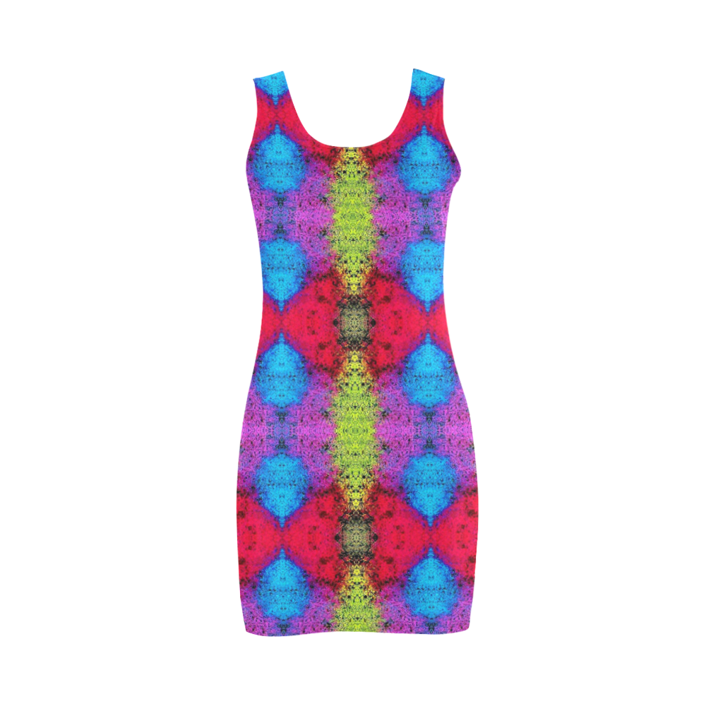 Colorful Painting Goa Pattern Medea Vest Dress (Model D06)