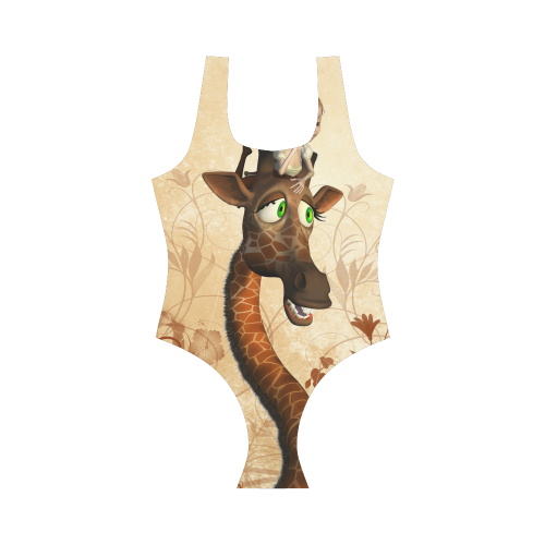 Funny, cute giraffe with fairy Vest One Piece Swimsuit (Model S04)