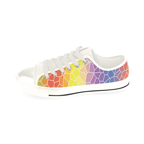 Mosaic Rainbow Men's Classic Canvas Shoes/Large Size (Model 018)
