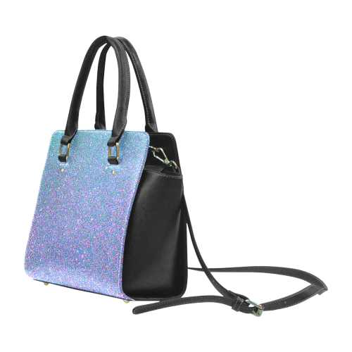 Blue glitter Classic Shoulder Handbag (Model 1653)
