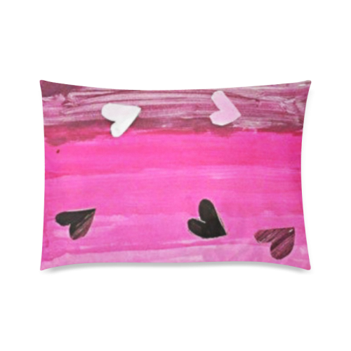 Pink Live Hearts Custom Zippered Pillow Case 20"x30"(Twin Sides)