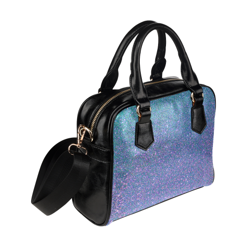 Blue glitter Shoulder Handbag (Model 1634)