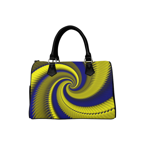 Blue Gold Dragon Scales Spiral Boston Handbag (Model 1621)