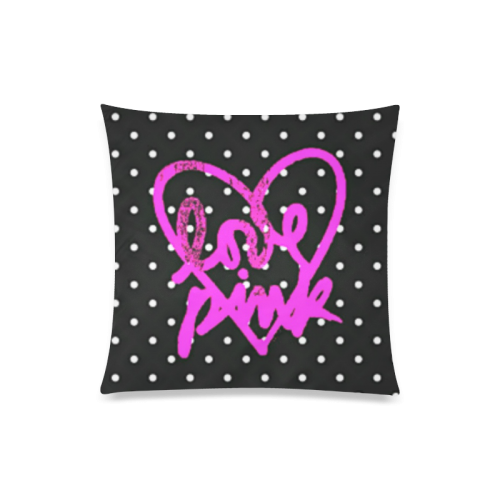 Love Pink Custom Zippered Pillow Case 20"x20"(One Side)