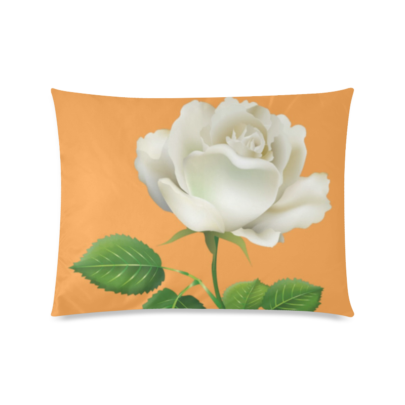 White Rose Flower Custom Picture Pillow Case 20"x26" (one side)