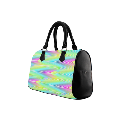 NEON colored WAVES STRIPES pattern Boston Handbag (Model 1621)