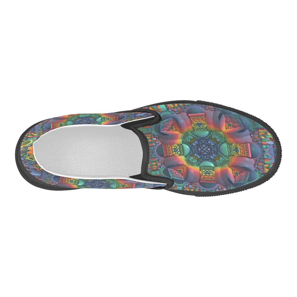 Groovy, Baby! Women's Slip-on Canvas Shoes (Model 019)