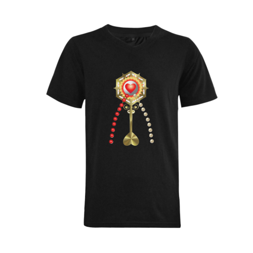 Catholic Holy Communion: Divine Mercy - Black Men's V-Neck T-shirt (USA Size) (Model T10)