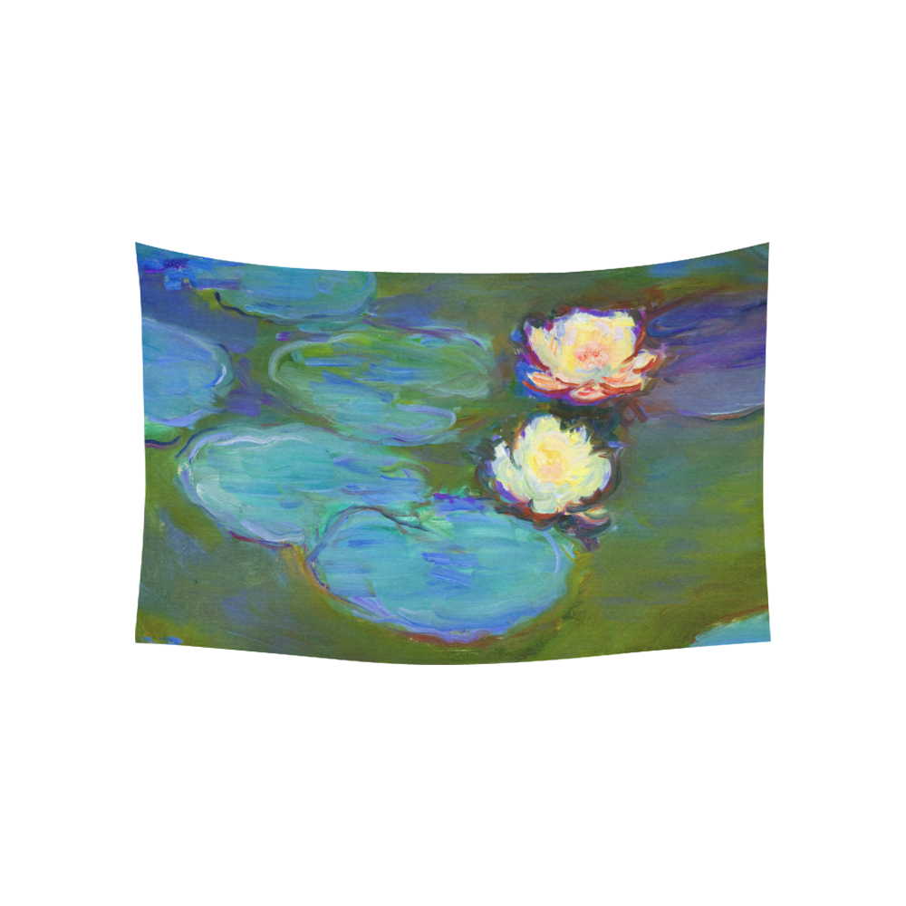 Monet Water Lilies Cotton Linen Wall Tapestry 60"x 40"
