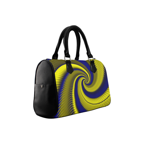 Blue Gold Dragon Scales Spiral Boston Handbag (Model 1621)