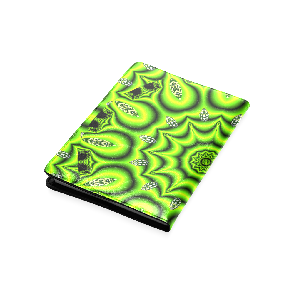 Spring Lime Green Garden Mandala, Abstract Spirals Custom NoteBook A5