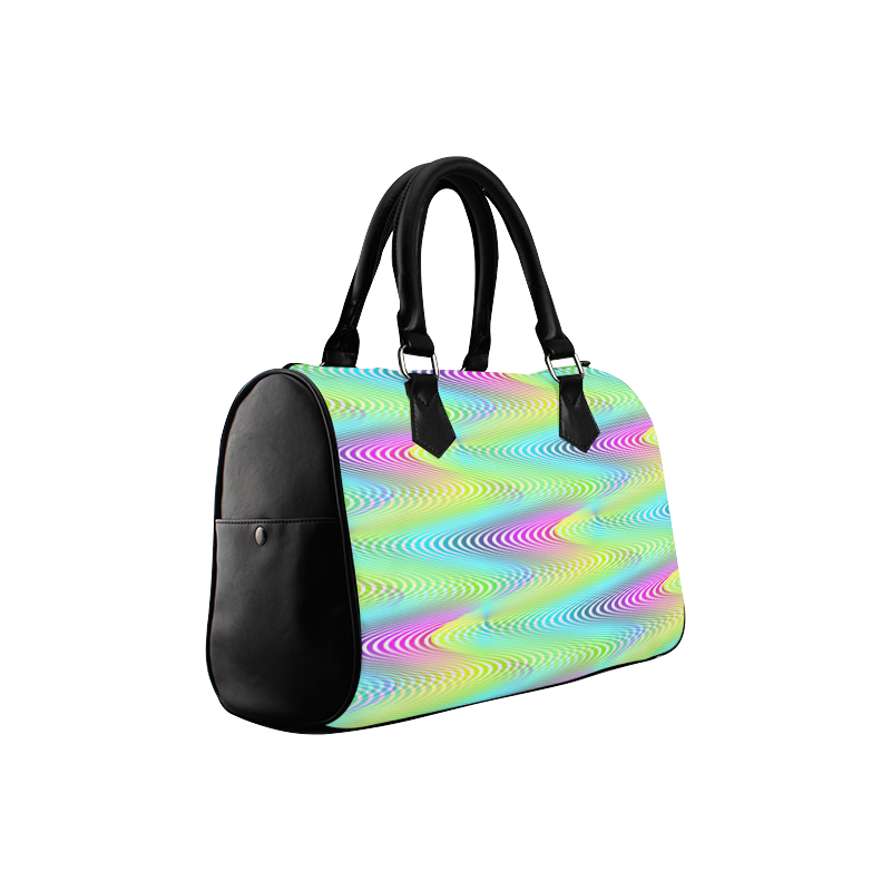 NEON colored WAVES STRIPES pattern Boston Handbag (Model 1621)