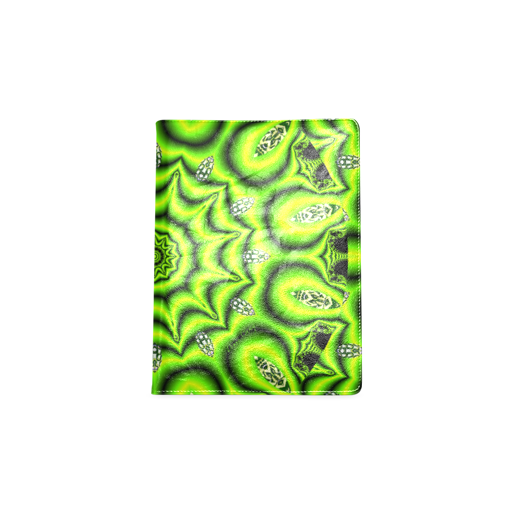 Spring Lime Green Garden Mandala, Abstract Spirals Custom NoteBook B5
