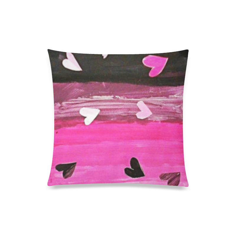 Pink Live Hearts Custom Zippered Pillow Case 20"x20"(One Side)