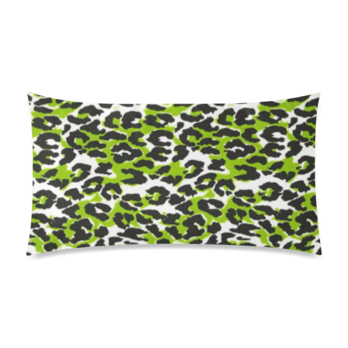 Green Animal Print Rectangle Pillow Case 20"x36"(Twin Sides)