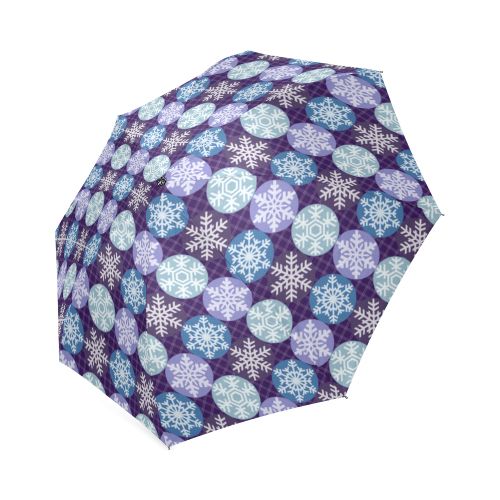 Snowflakes Pattern Foldable Umbrella (Model U01)