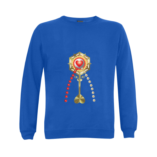 Catholic Holy Communion: Divine Mercy -Royal Blue Gildan Crewneck Sweatshirt(NEW) (Model H01)