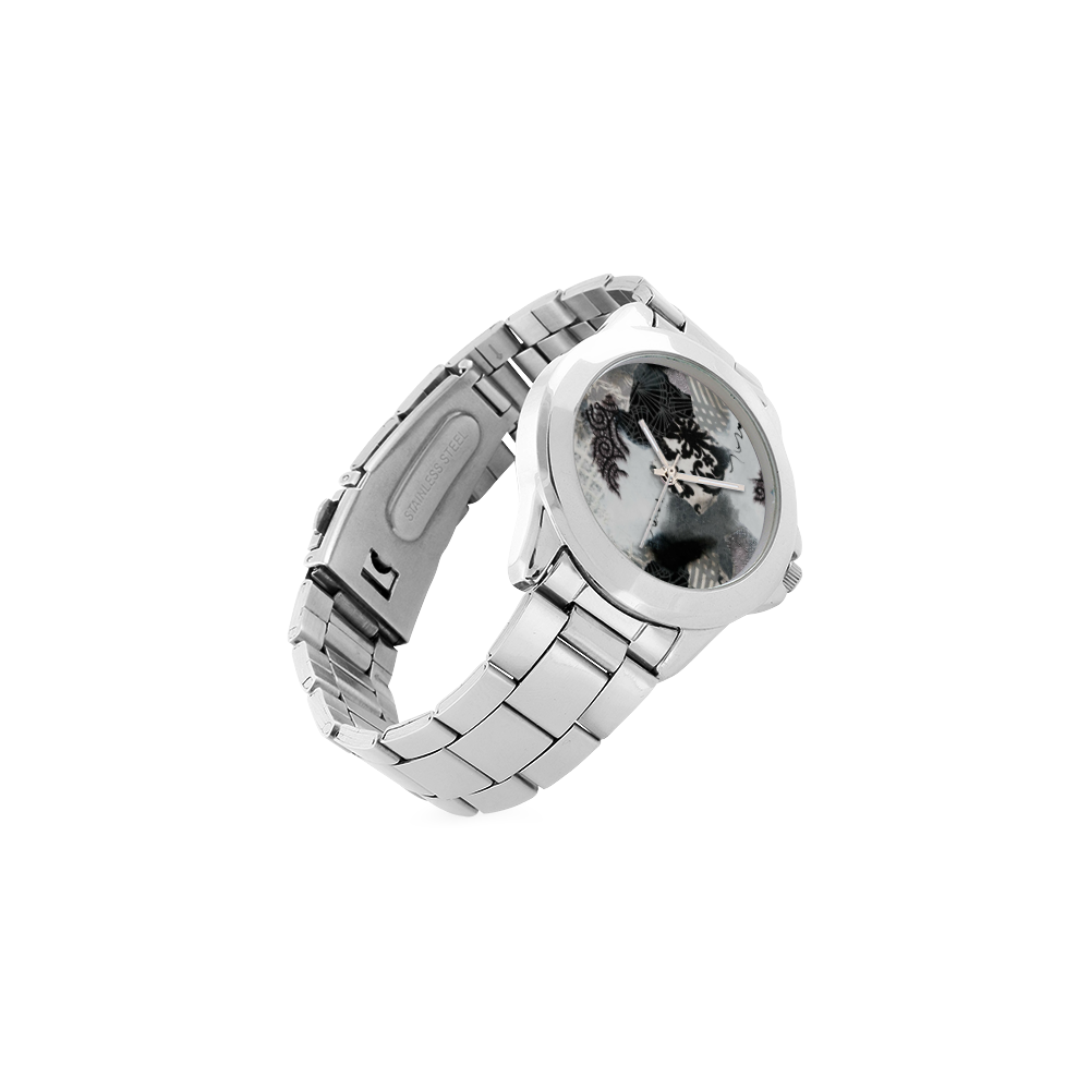 "BLACK AND WHITE"-WATCH Unisex Stainless Steel Watch(Model 103)