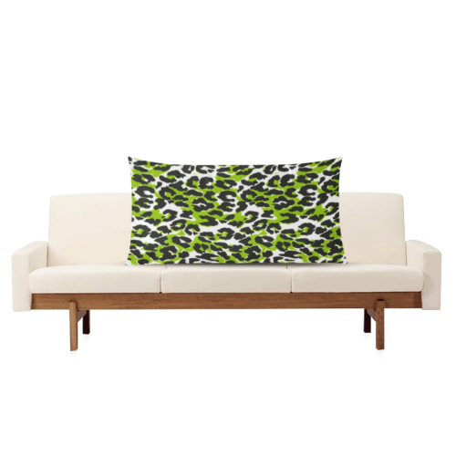 Green Animal Print Rectangle Pillow Case 20"x36"(Twin Sides)