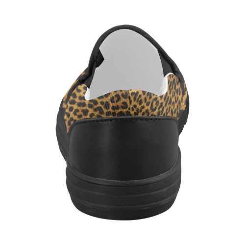 Leopard Women's Slip-on Canvas Shoes (Model 019)