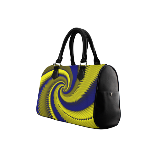 Blue Gold Dragon Scales Spiral Boston Handbag (Model 1621)