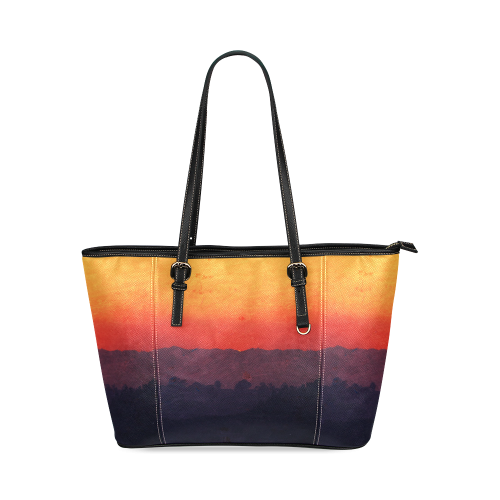 Five Shades of Sunset Leather Tote Bag/Large (Model 1640)