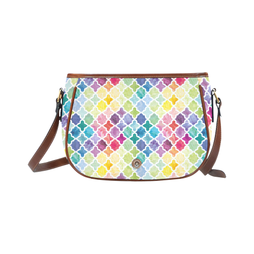 watercolor pattern Saddle Bag/Small (Model 1649) Full Customization