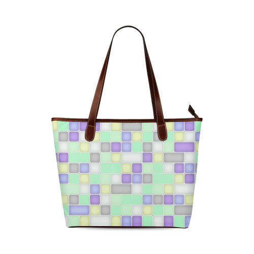 Squares Shoulder Tote Bag (Model 1646)
